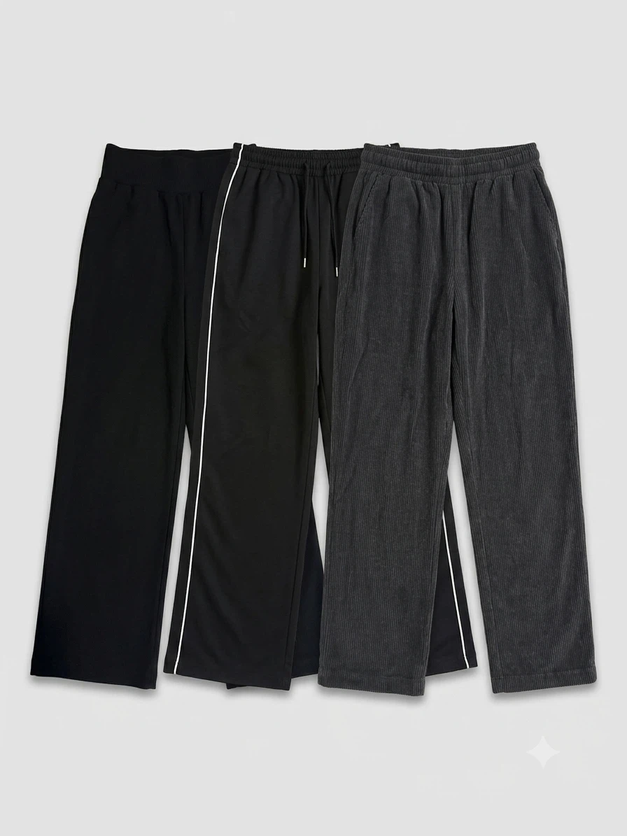 3-Piece Wide-Leg Pants Bundle (Never Worn) brand new