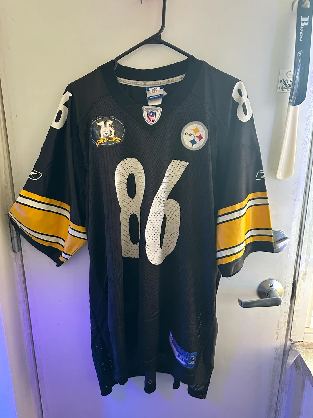 Pittsburgh Steelers "Ward 86" Reebok NFL Equipment Jersey XL - photo 2