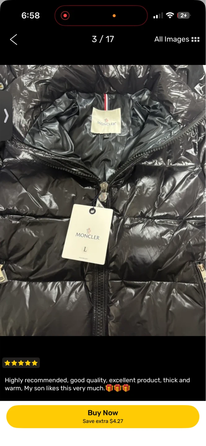 Moncler Black Puffer Jacket - photo 3