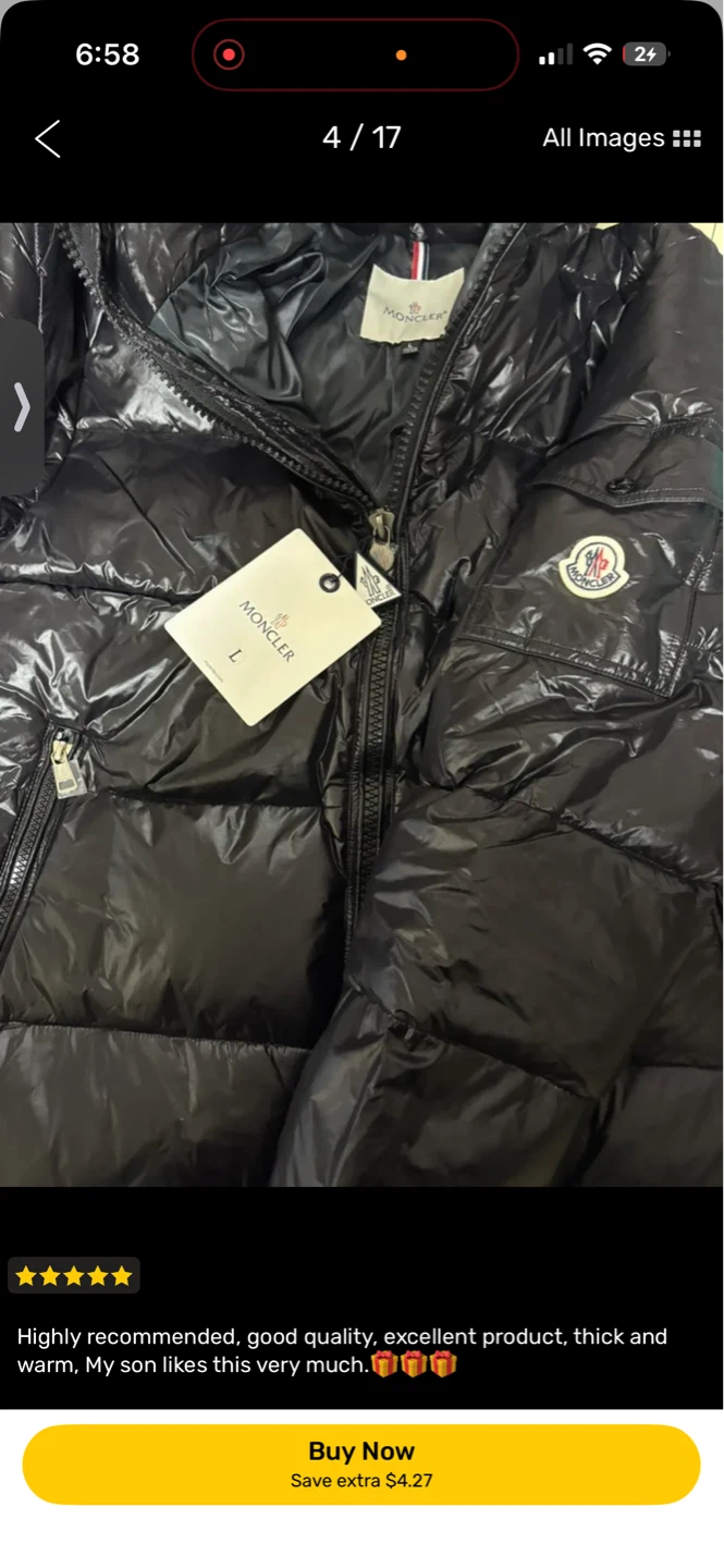 Moncler Black Puffer Jacket - photo 4