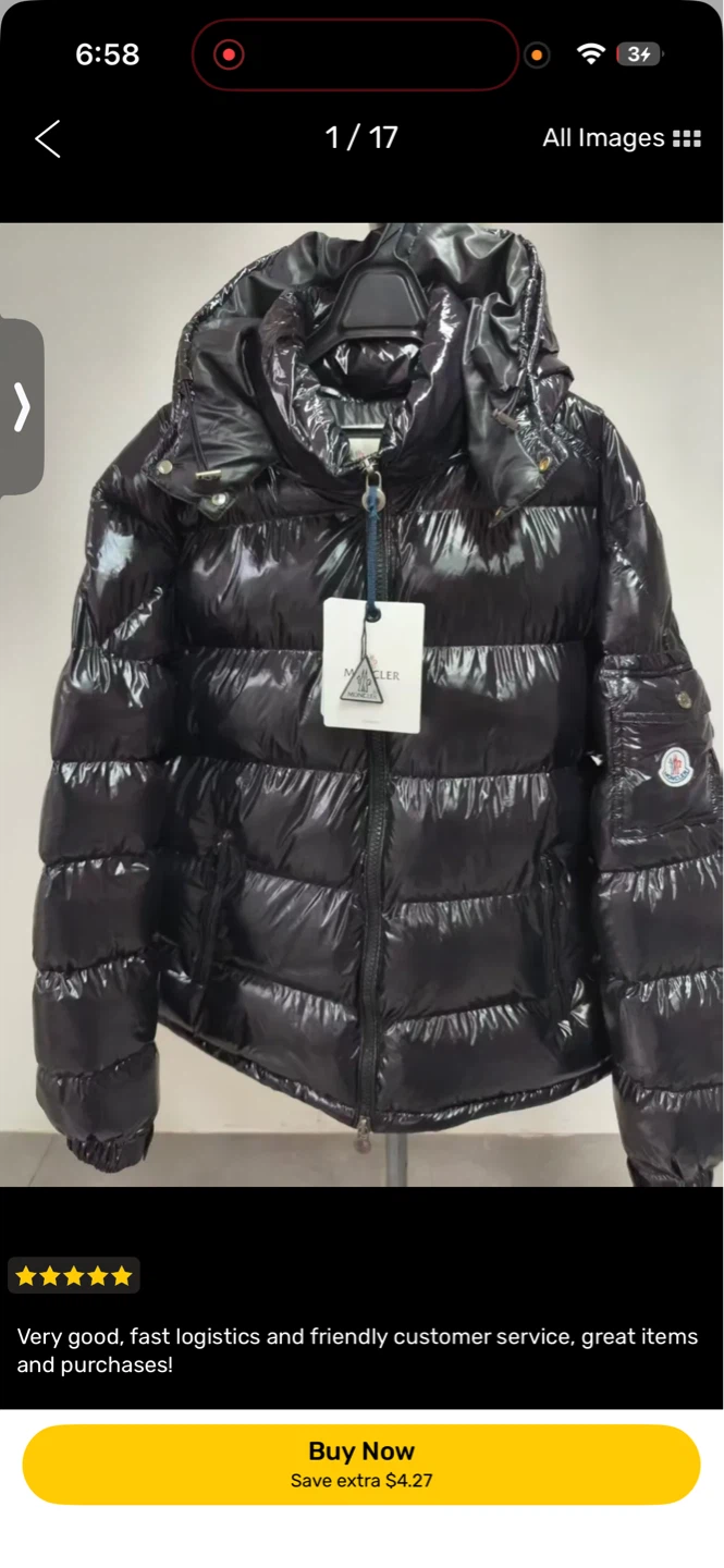 Moncler Black Puffer Jacket