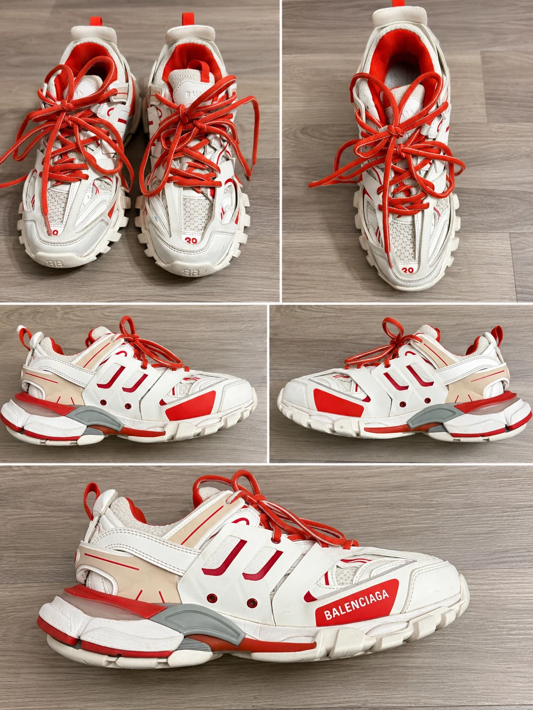 Balenciaga Track Sneakers White Red