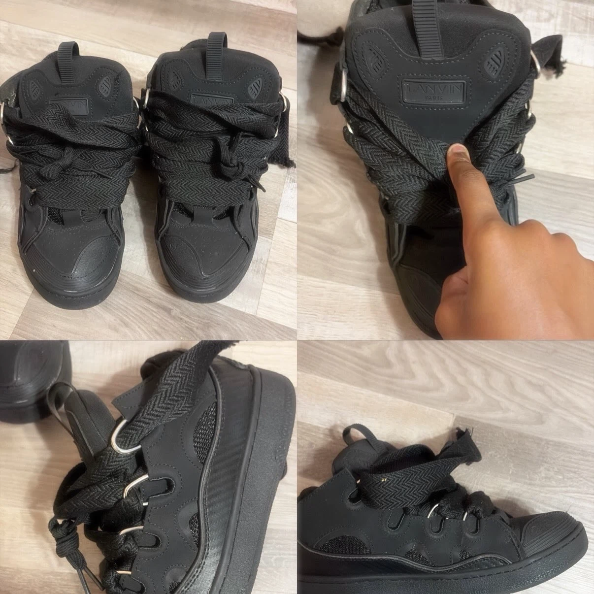 Lanvin Black Curb Sneakers