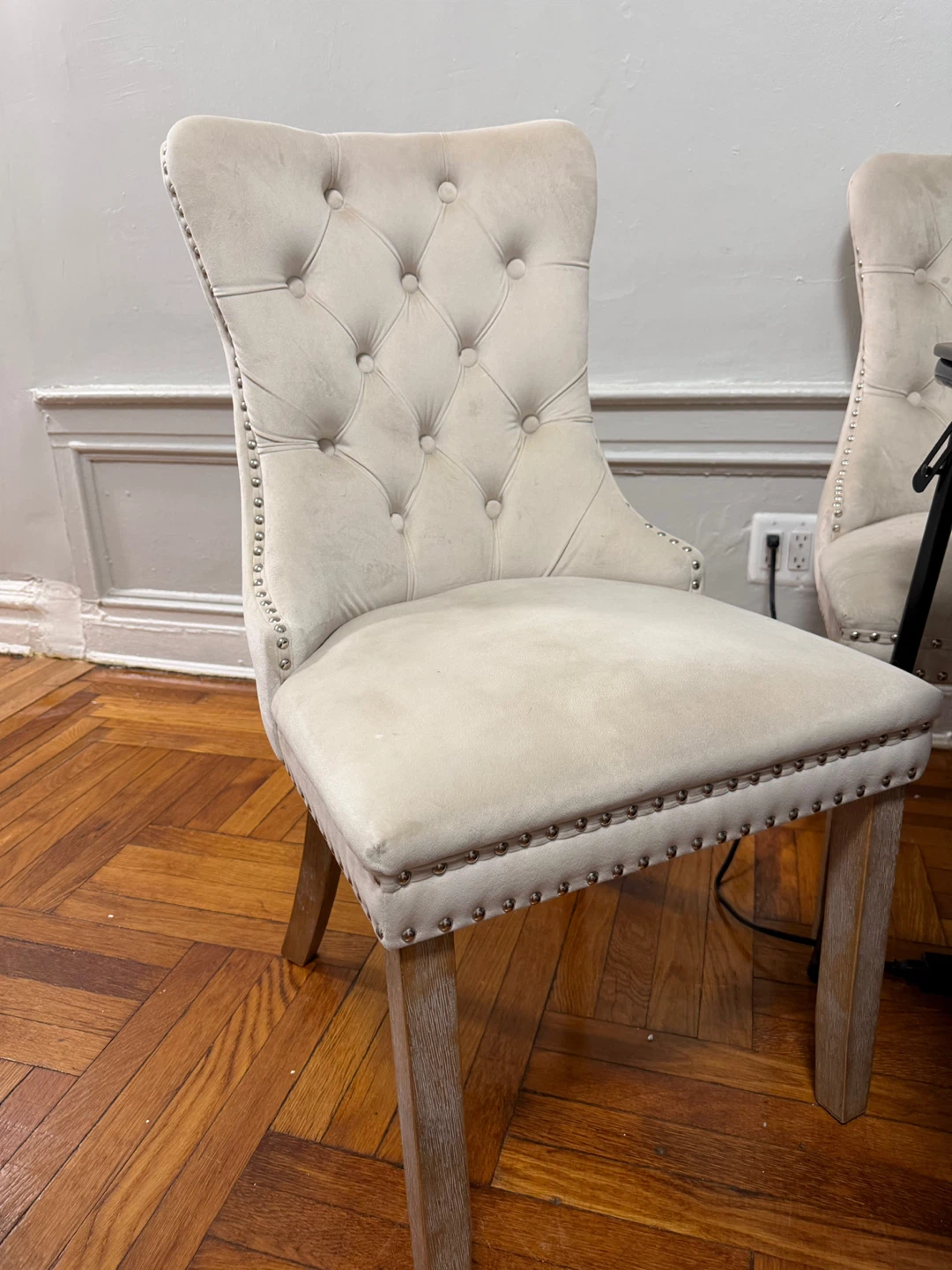 Tufted Accent Chair - Cream Velvet