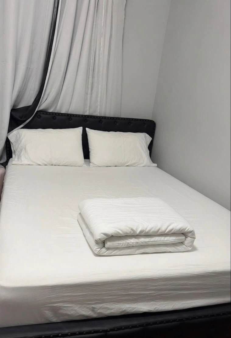 White Comforter with Stripes
