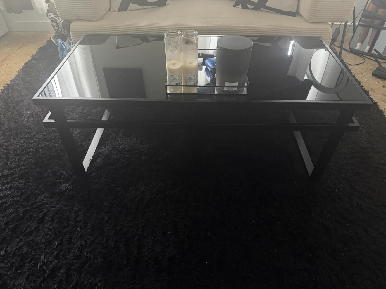 Black Glass Coffee Table - photo 3
