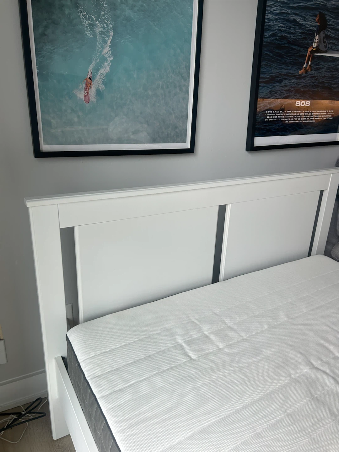 White Full Size Bed Frame & Mattress - photo 5