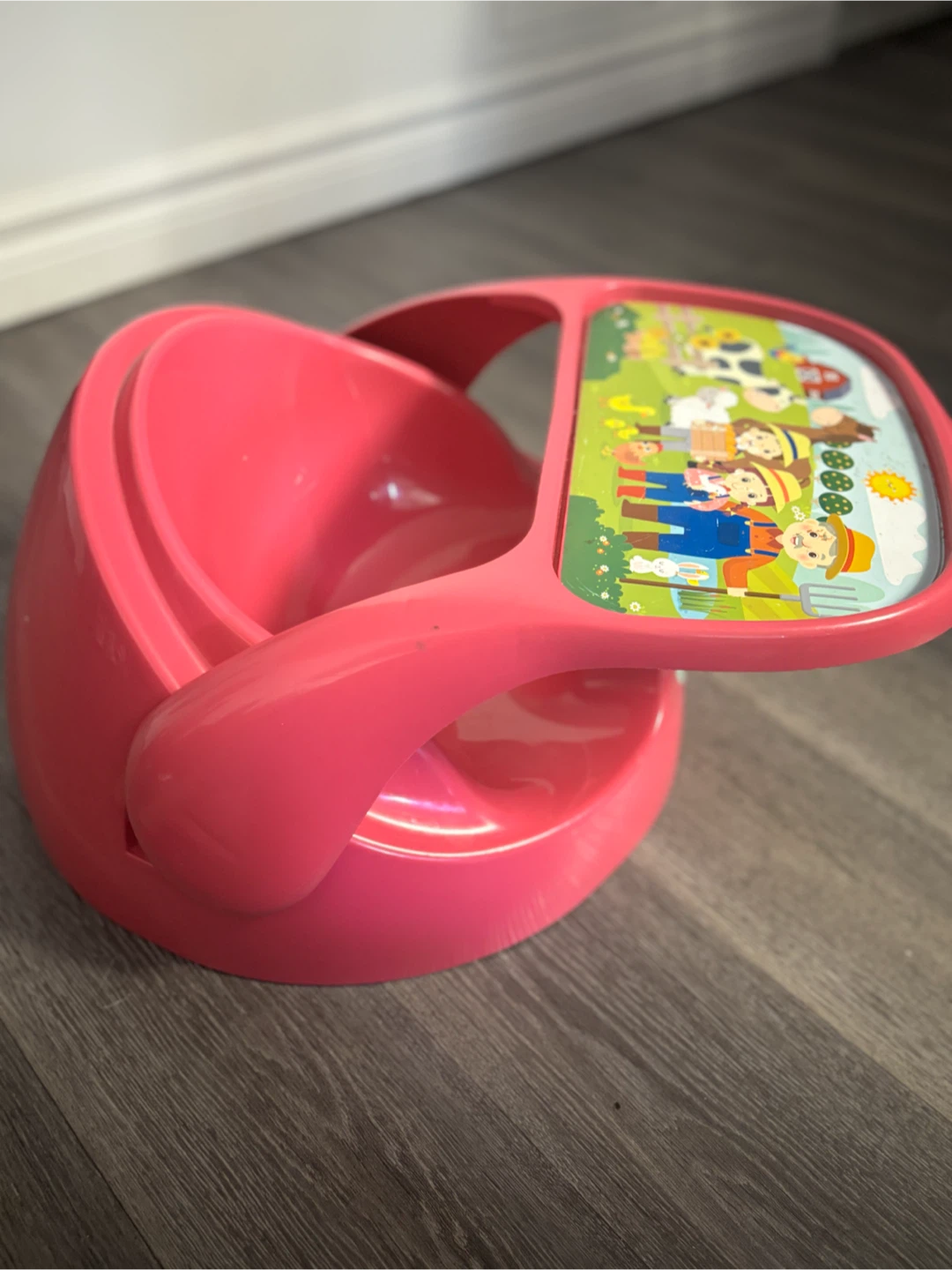Pink Baby Feeding Seat with Farm Design - photo 3