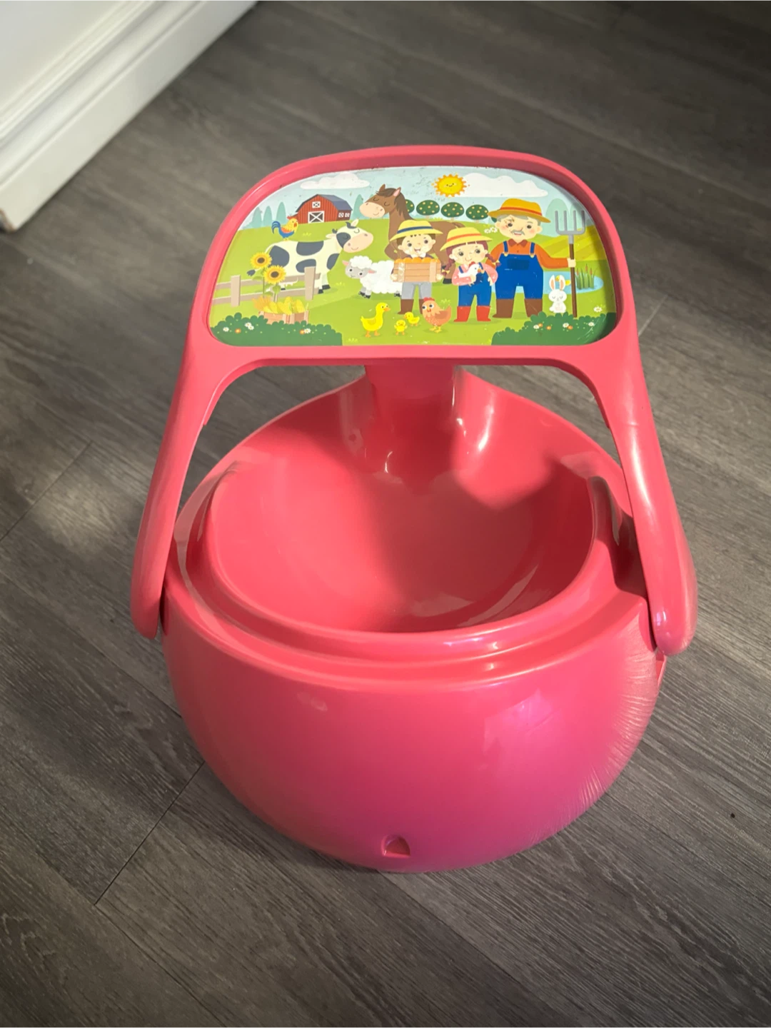Pink Baby Feeding Seat with Farm Design - photo 4