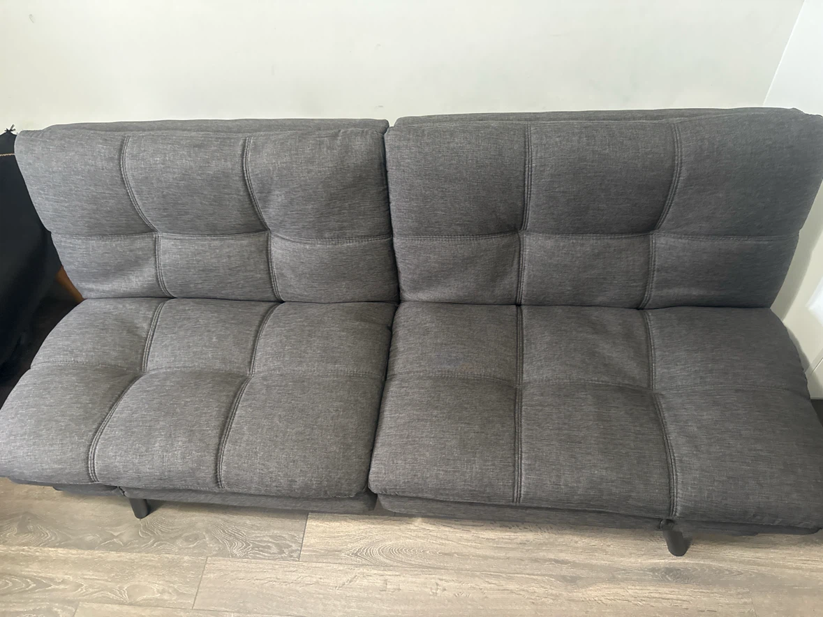 Dark Grey Tufted Futon Sofa Bed