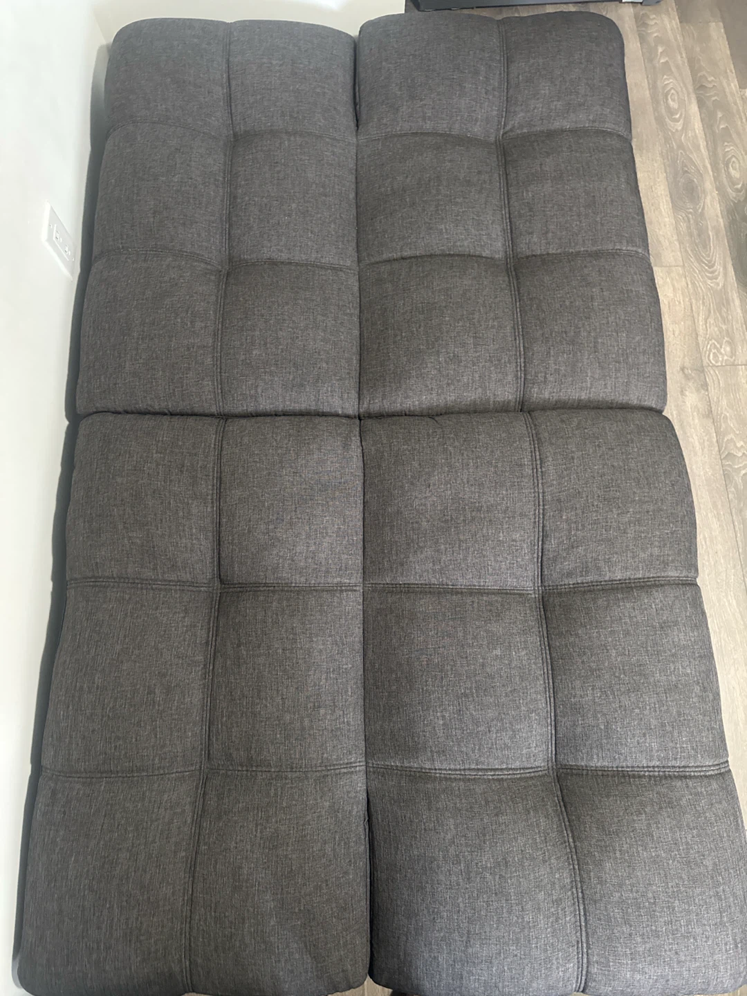 Dark Grey Tufted Futon Sofa Bed - photo 3
