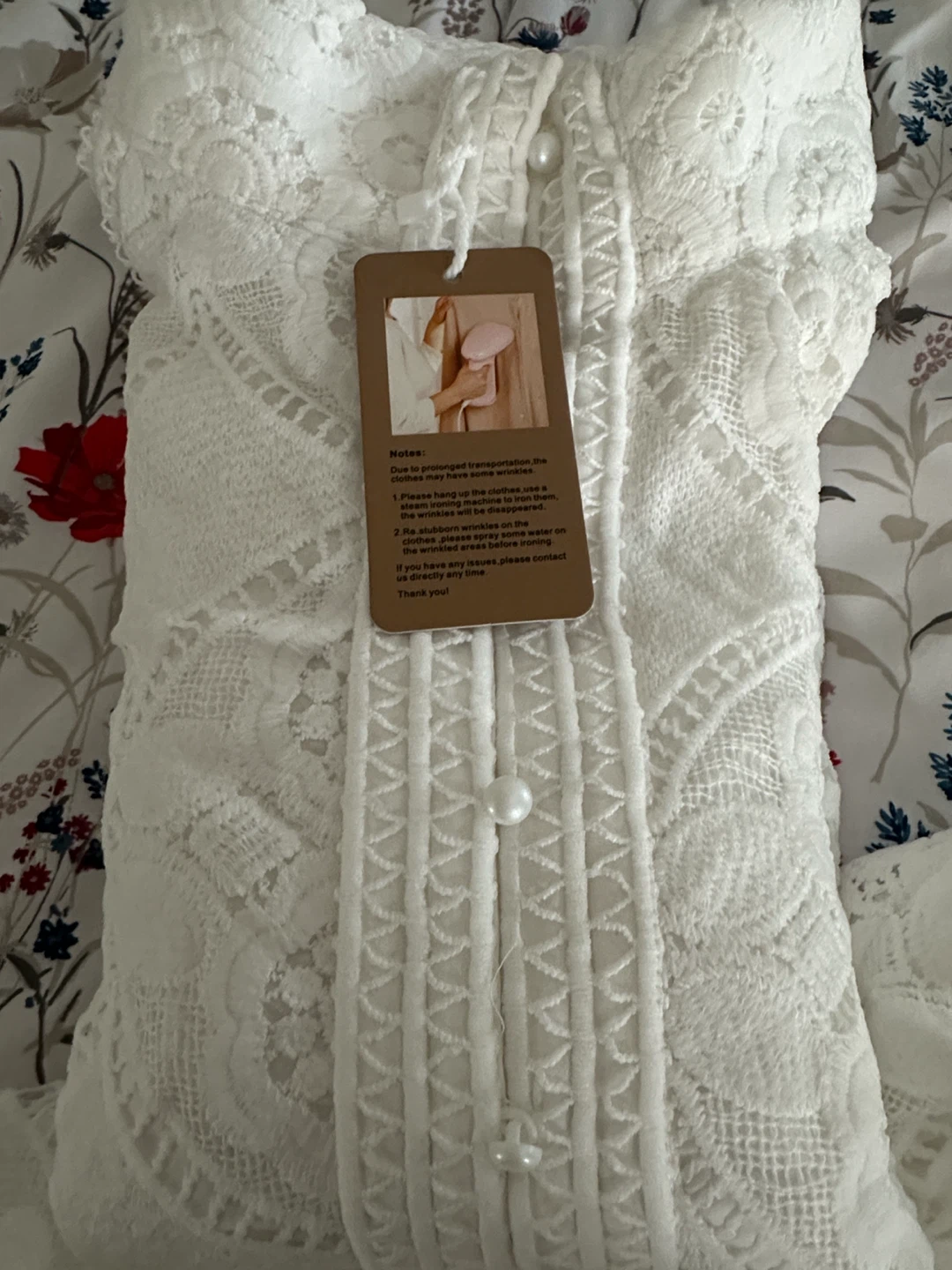 Utcoco White Lace Top & Shorts Set Size M - photo 2
