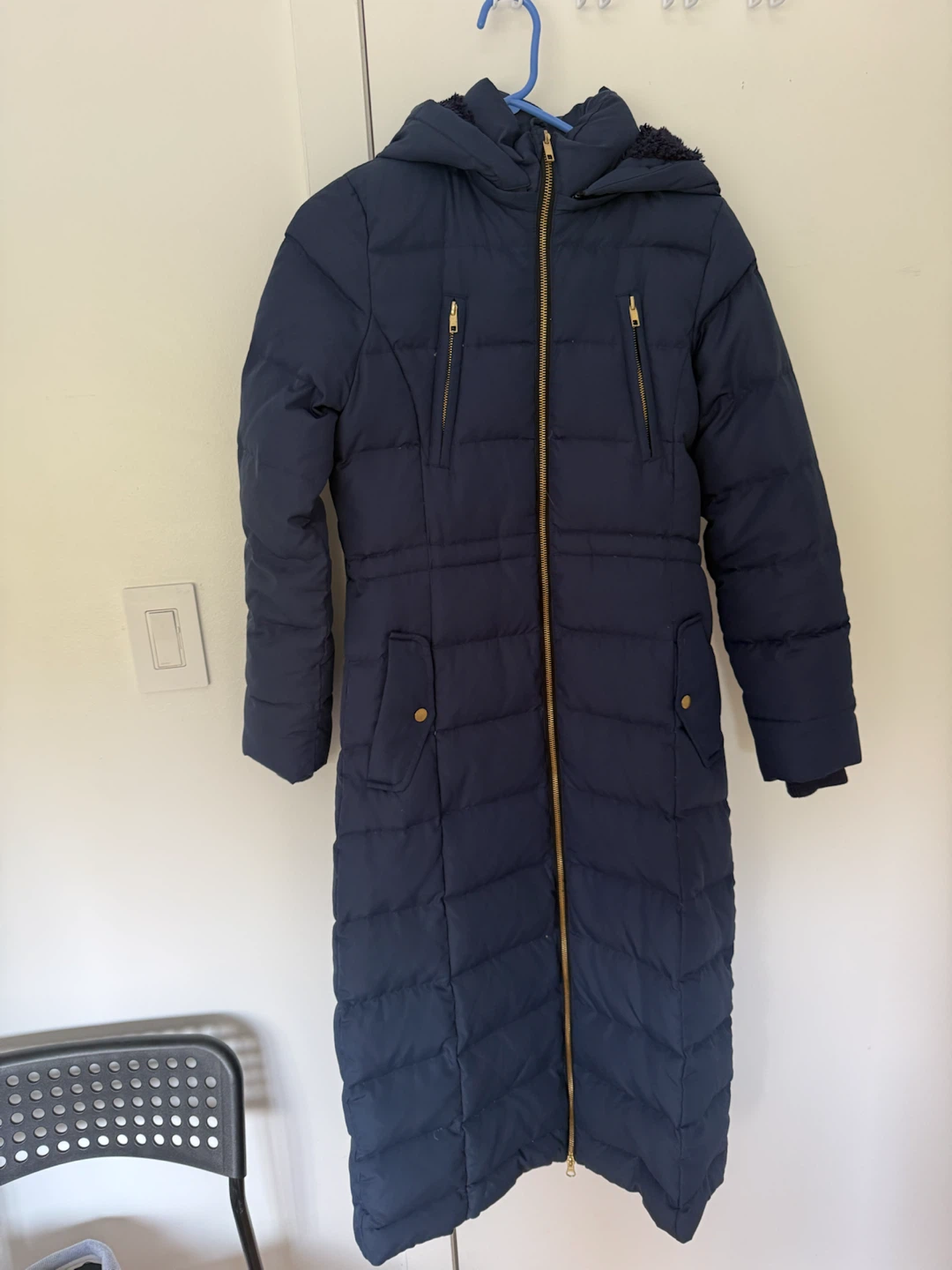Navy Blue Down-Filled Puffer Coat - photo 4