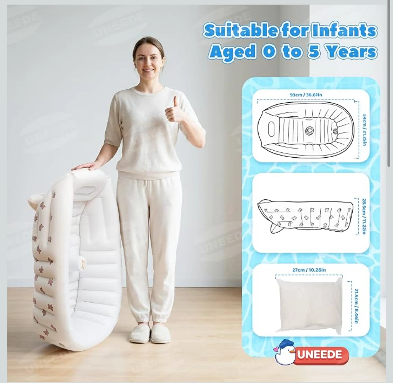 Inflatable Baby Bathtub, Portable Baby Tub - photo 2