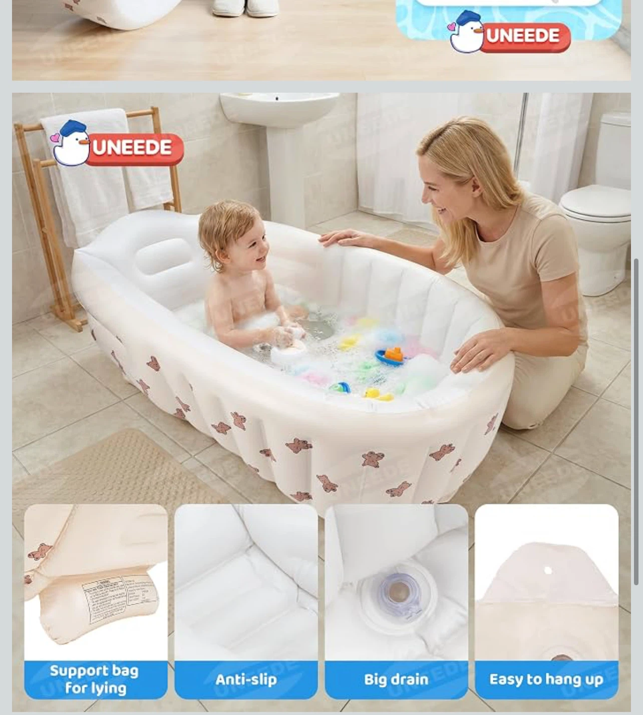 Inflatable Baby Bathtub, Portable Baby Tub - photo 3
