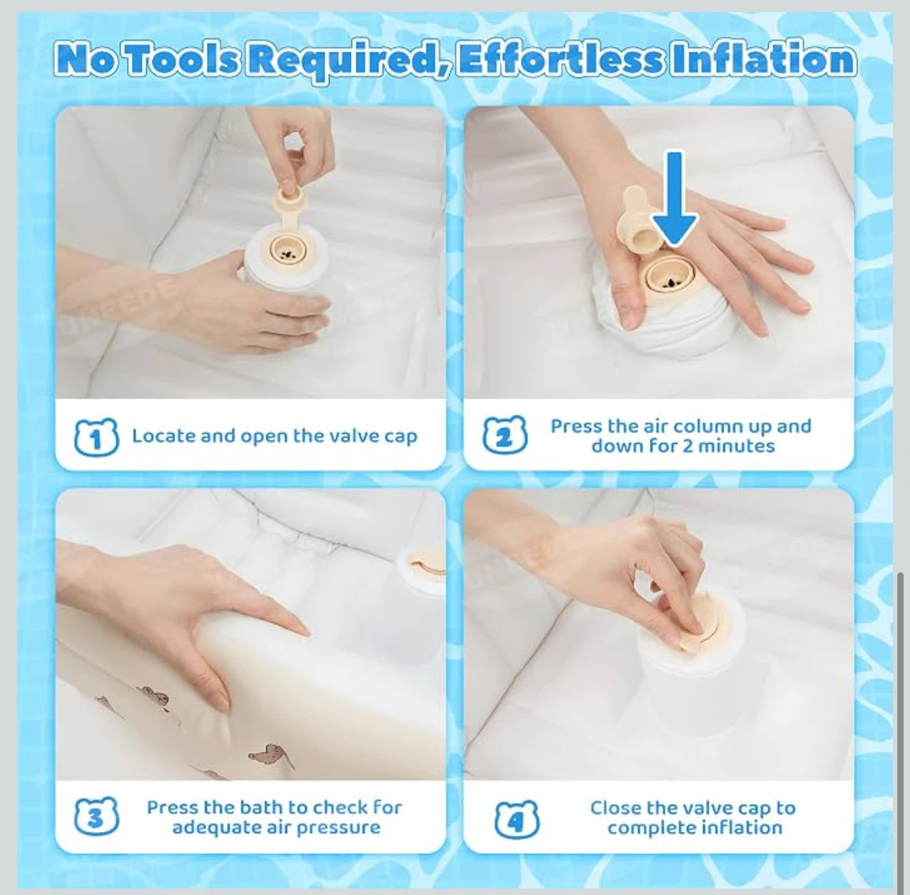 Inflatable Baby Bathtub, Portable Baby Tub - photo 4