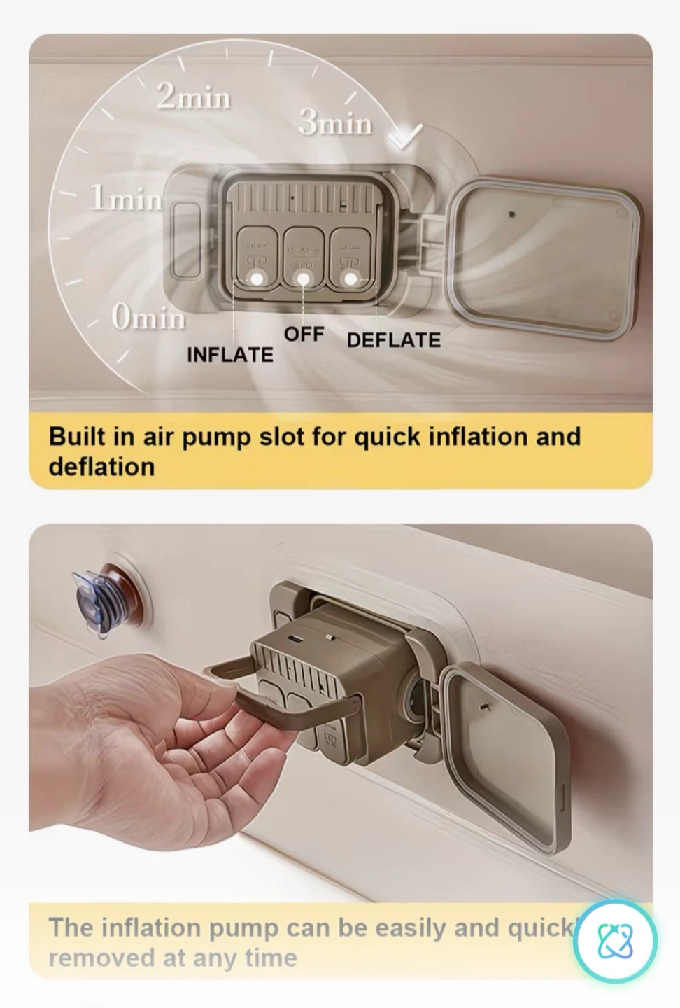 Inflatable Air Mattress with Built-in Pump (Queen size) - photo 5