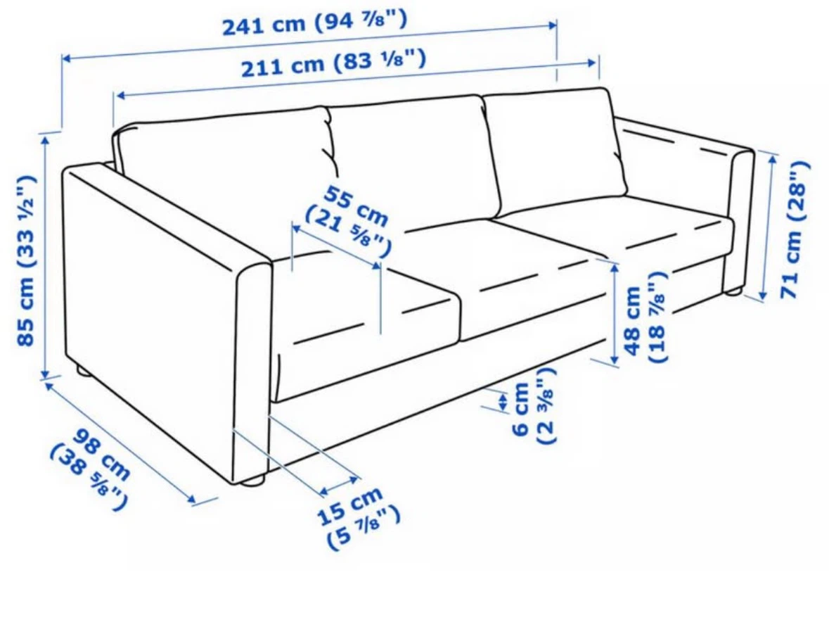 Grey 3-Seater Sofa - photo 2