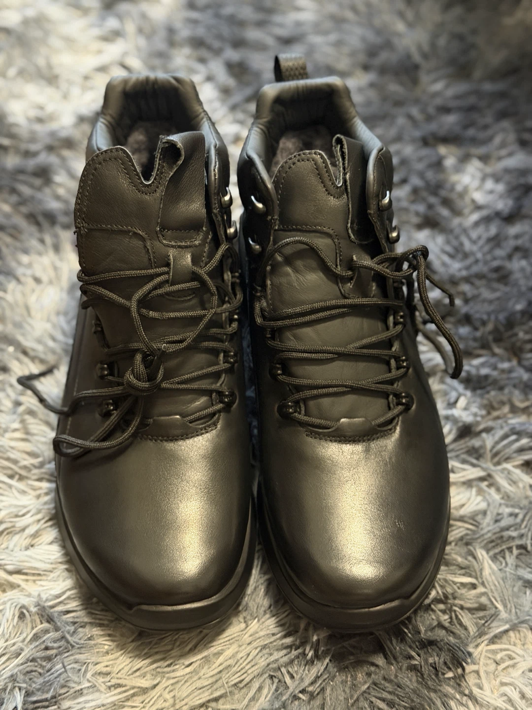 Black Leather High-Top Boots