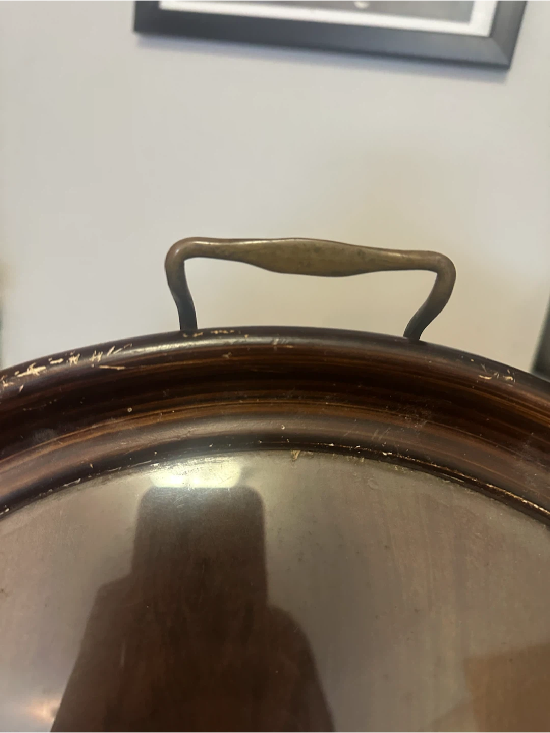 Antique glass / wood breakfast tray - photo 2