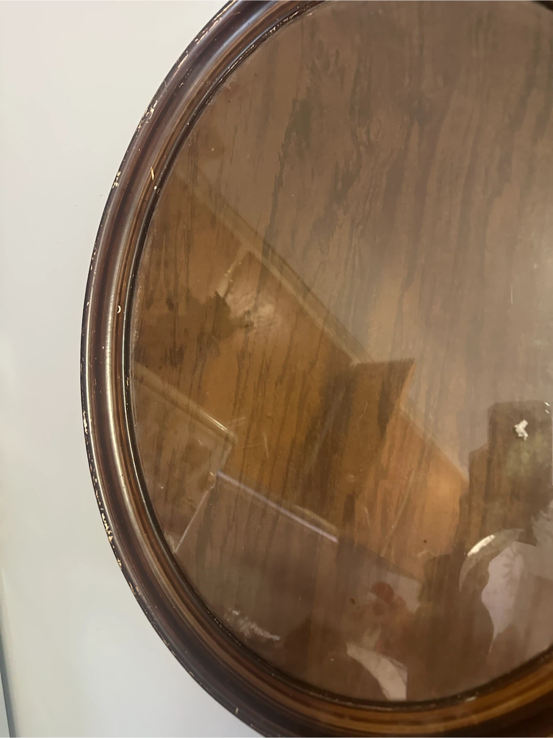 Antique glass / wood breakfast tray - photo 3