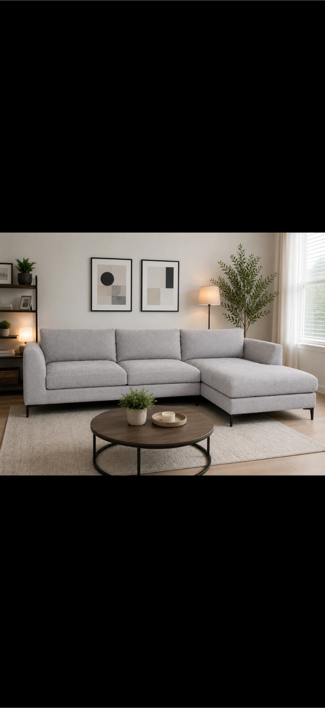Grey Sectional Sofa ( Delivery Available )