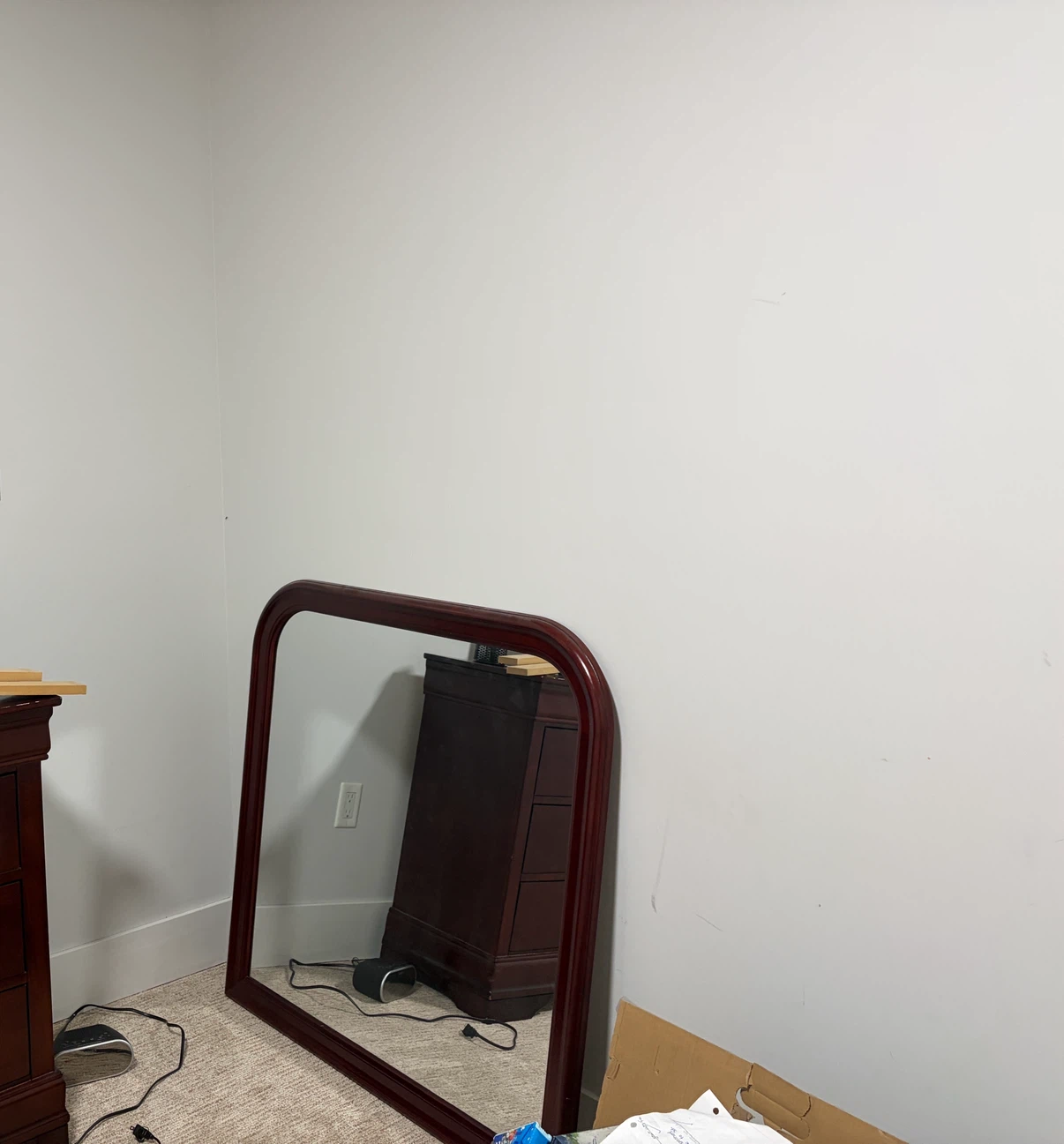 Cherry Wood Dresser with Mirror and nightstand