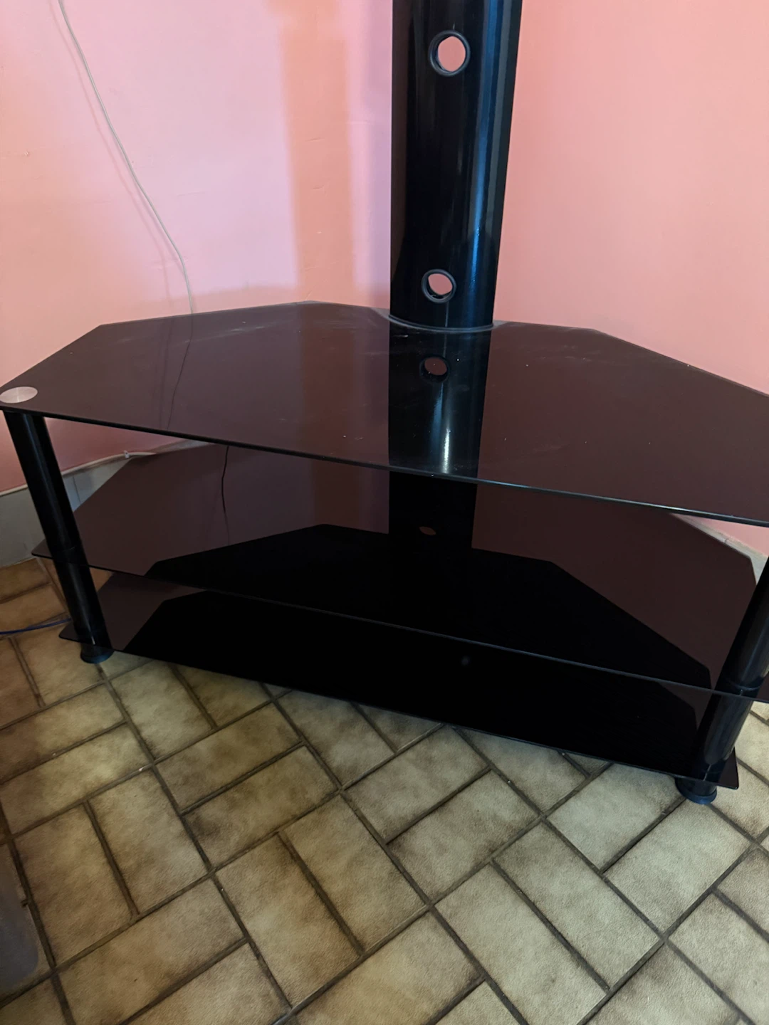 Black Glass TV Stand with Mount - photo 3