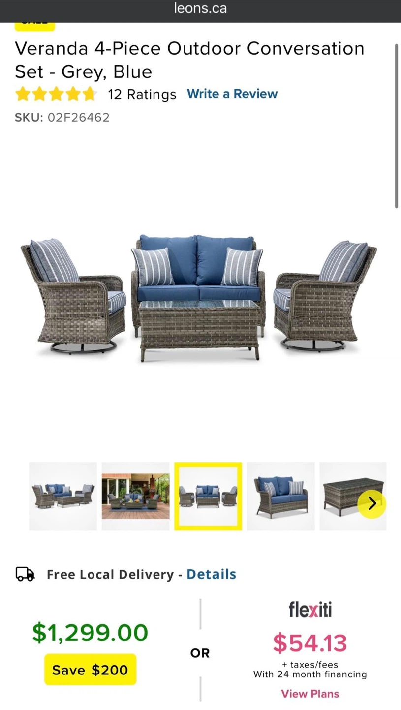 Veranda 4-piece outdoor conversation set - photo 5
