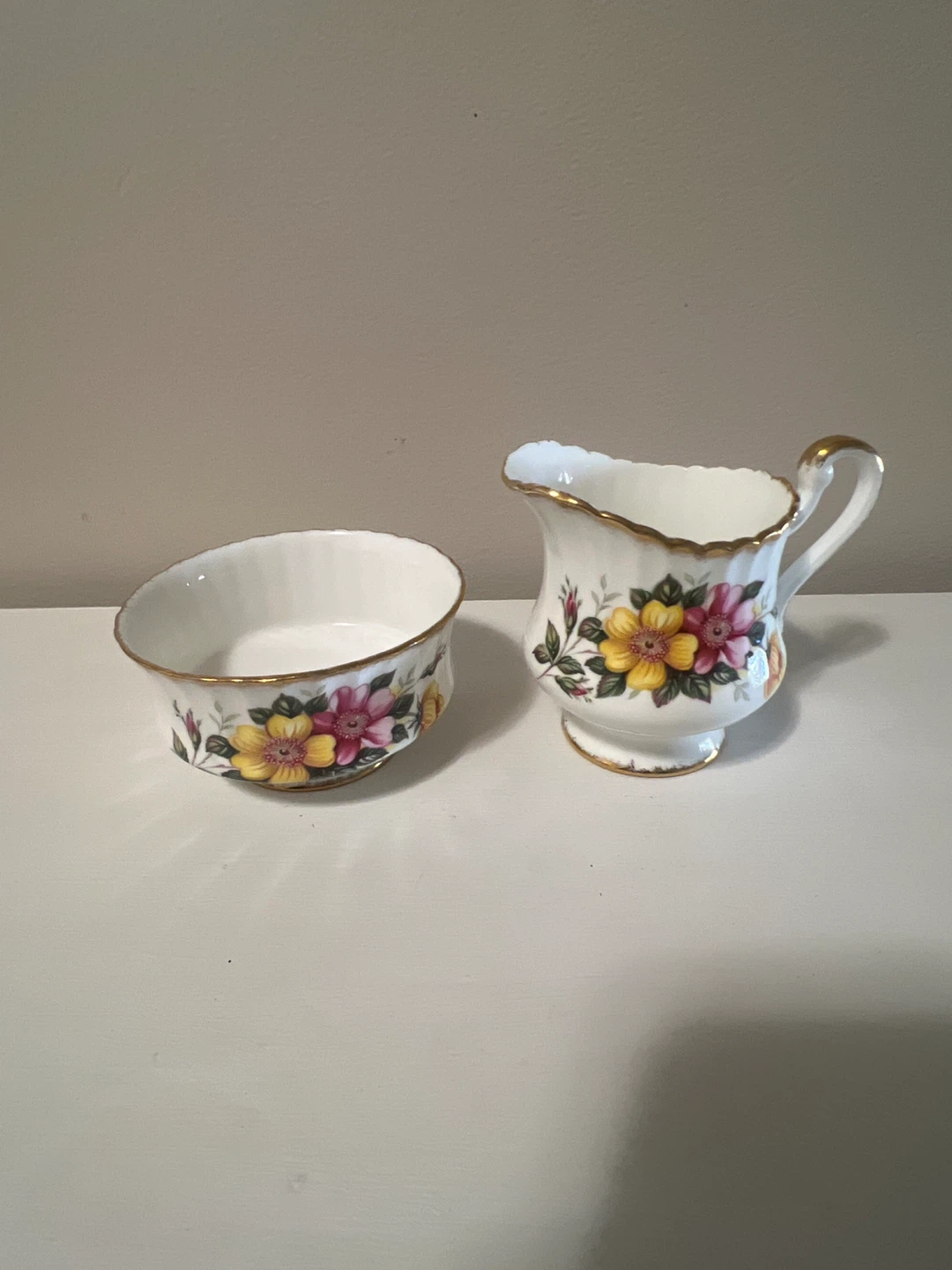 Vintage Paragon Fine Bone China Creamer & Sugar Bowl Set