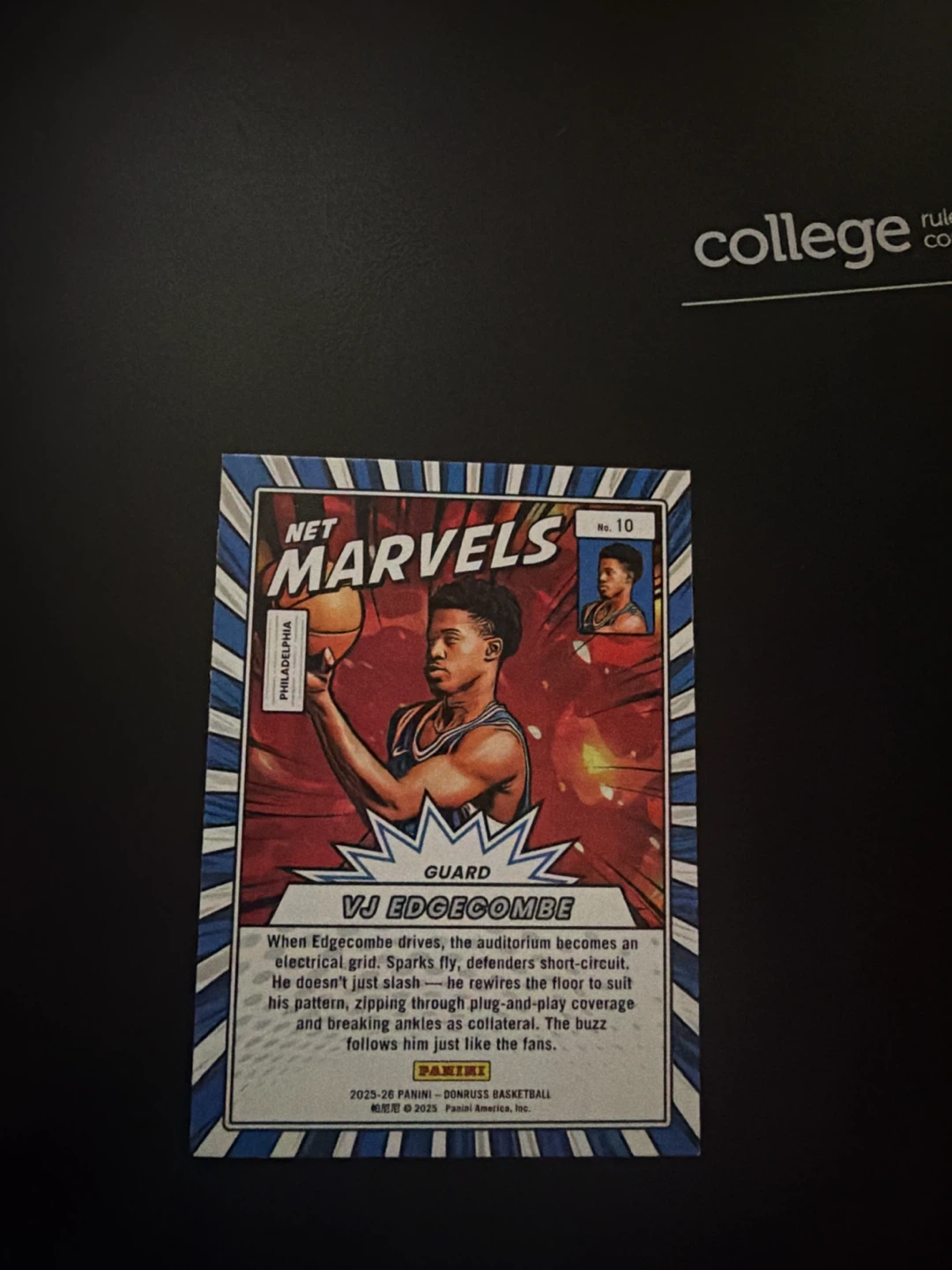2025-26 Panini Donruss Basketball VJ Edgecombe RC Card #77 - photo 2