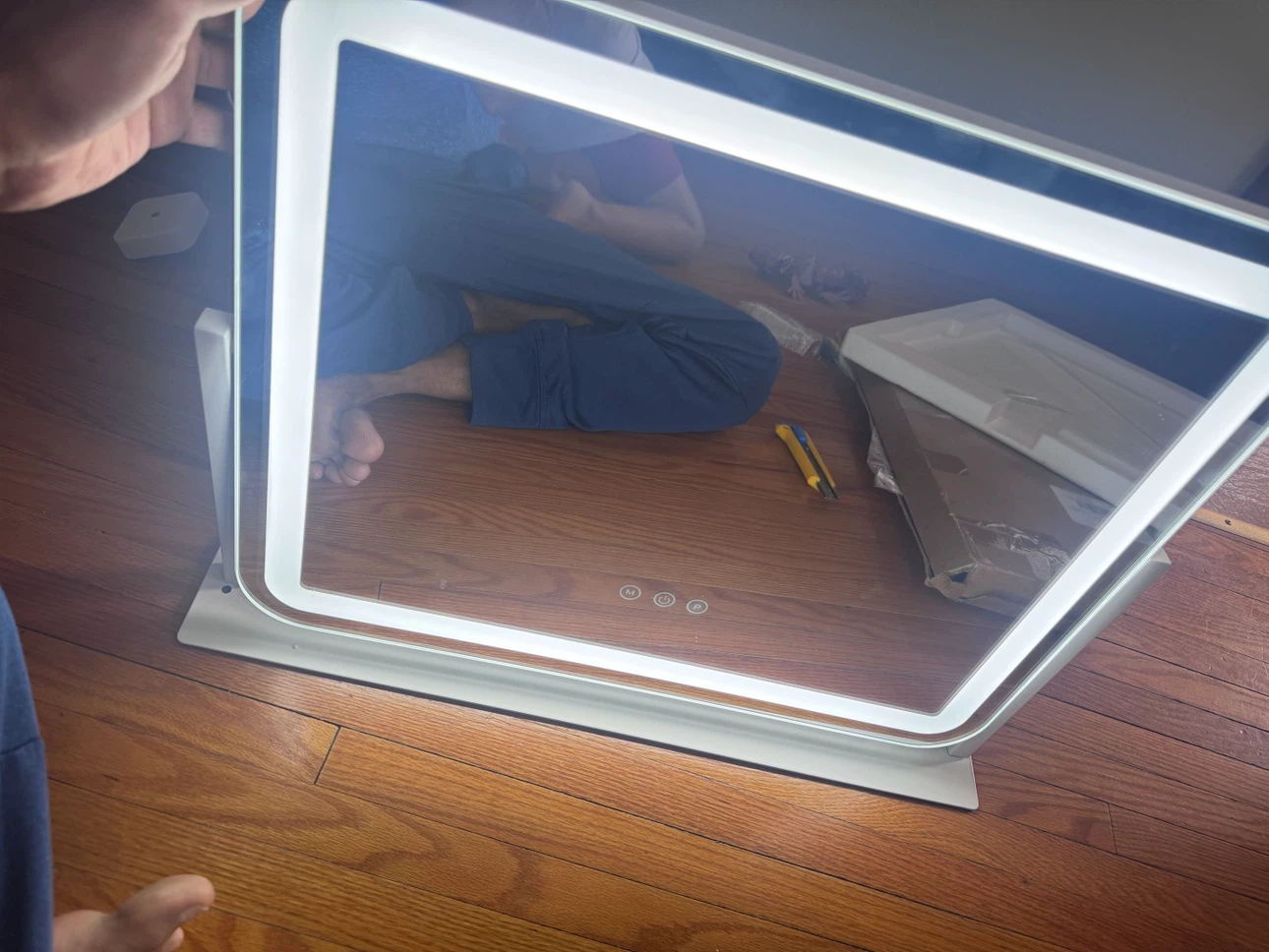 Moonee Large Vanity Mirror with Lights 32"x24" White - photo 4