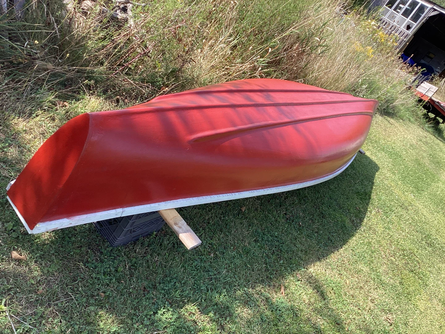 Red Canoe with Paddles and Life Vests - photo 2