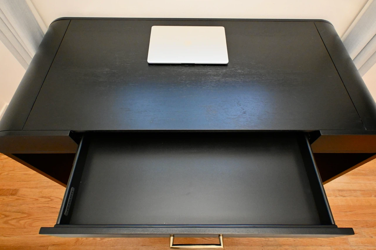 Black Modern Desk with Drawer - photo 2