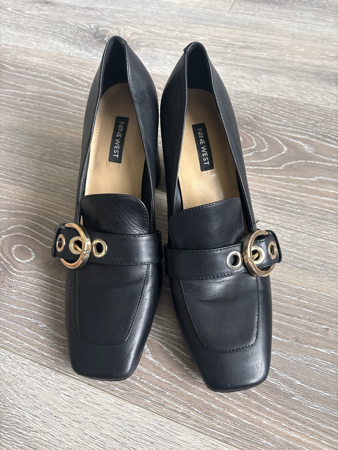 Nine West Black Leather Loafer Heels - photo 3