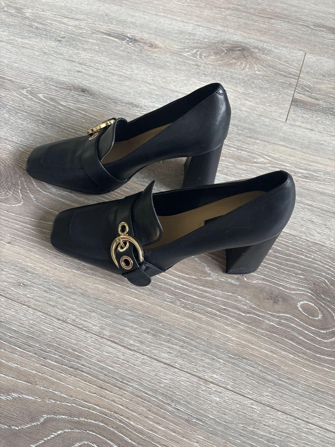 Nine West Black Leather Loafer Heels - photo 4