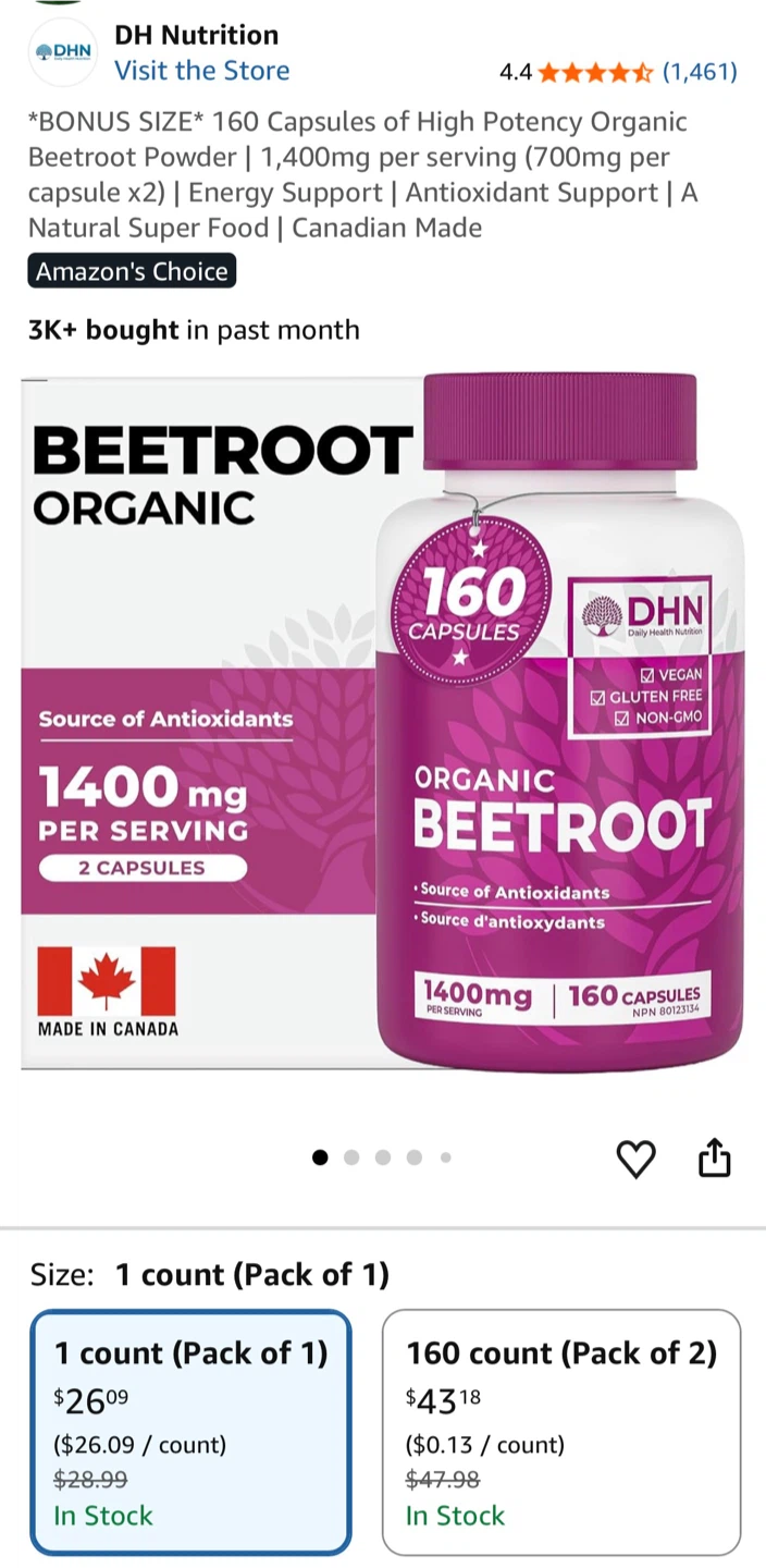 New Organic Beetroot Capsules (160 Count) - photo 3