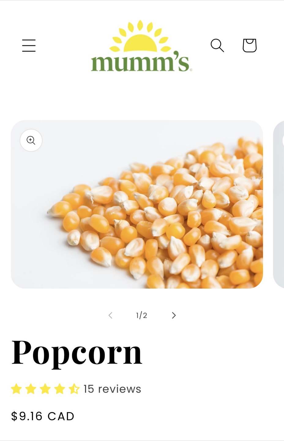 Mumm's Sprouting Seeds Organic Popcorn - photo 2
