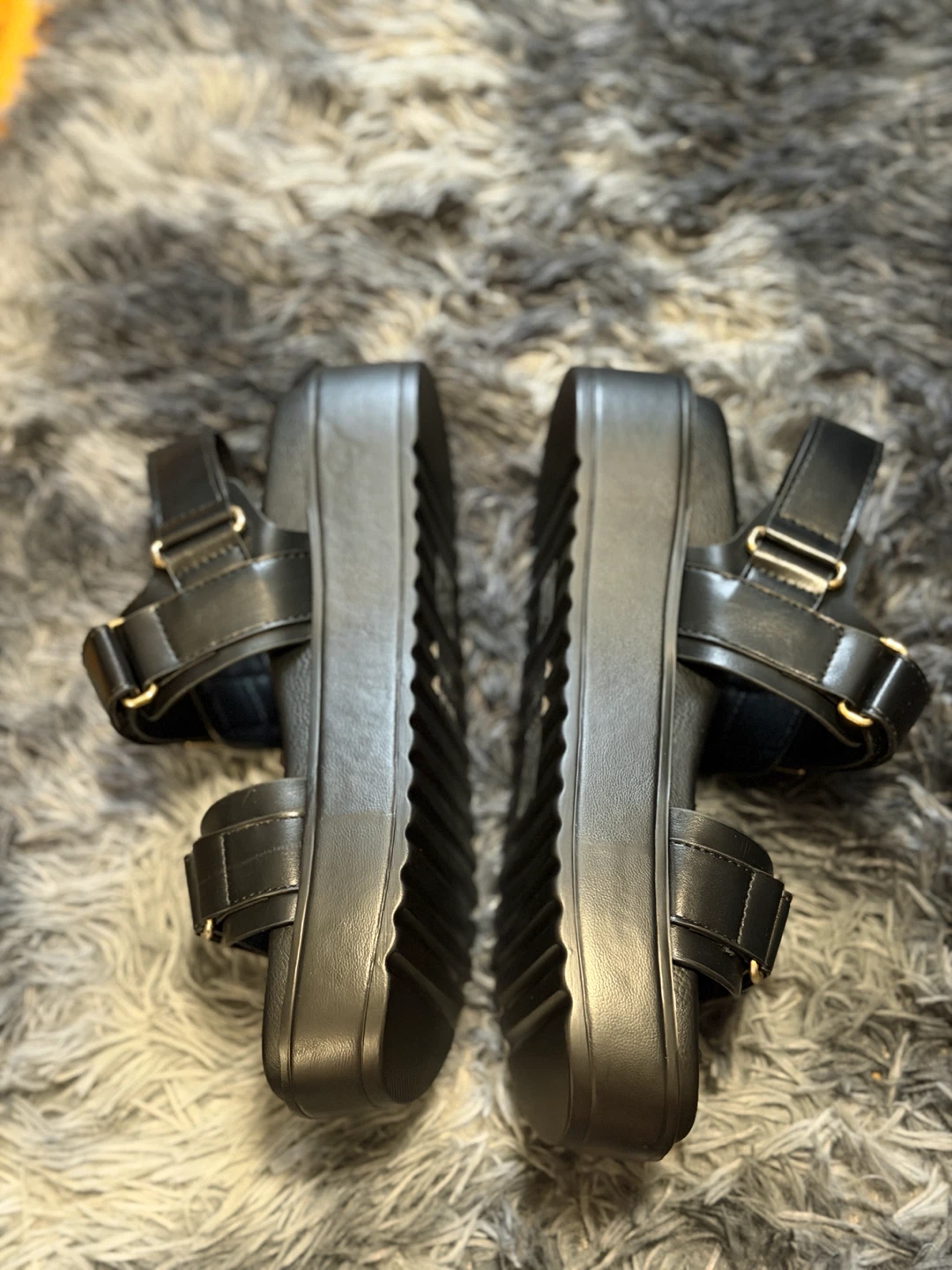 VODVOV Black Sandals with Gold Buckle Accents - photo 3