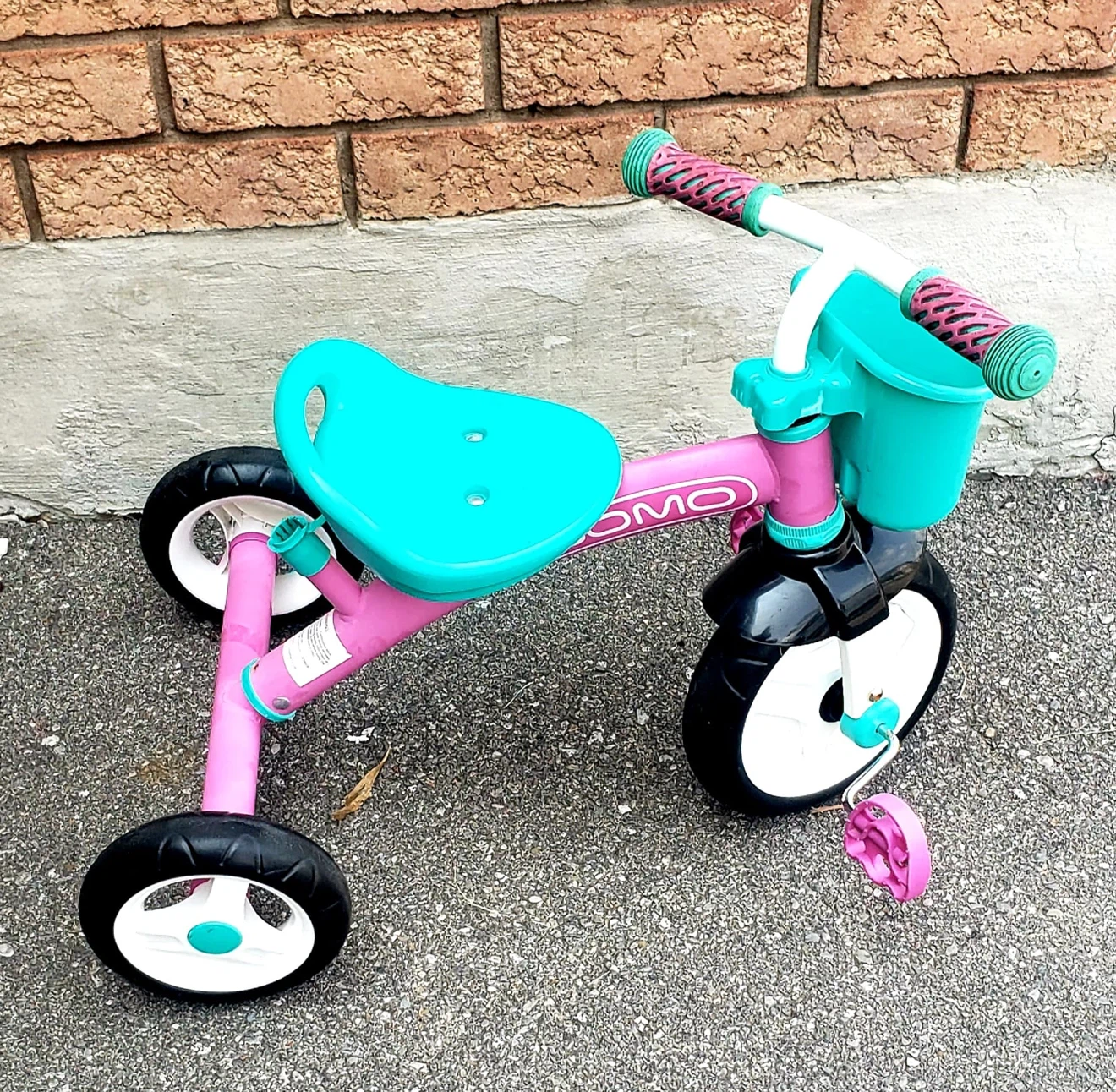 Gomo Pink and Teal Tricycle with Basket