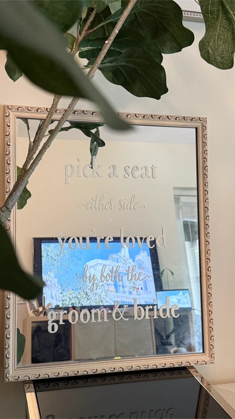 Wedding Mirror Sign - Pick a Seat