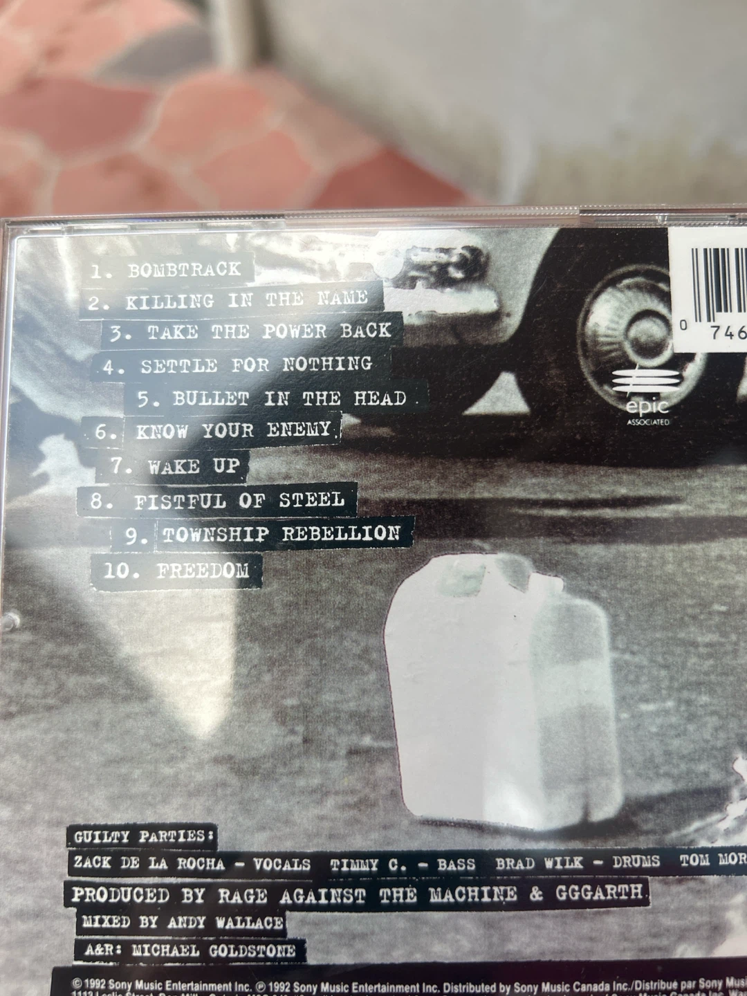 Rage Against the Machine self-titled CD - photo 2