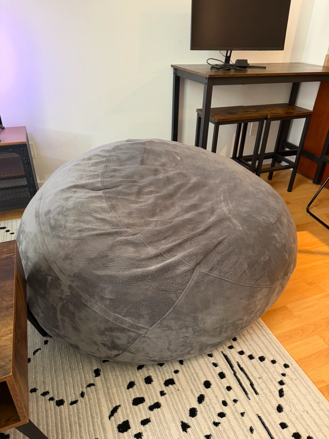 Large Grey Bean Bag Chair