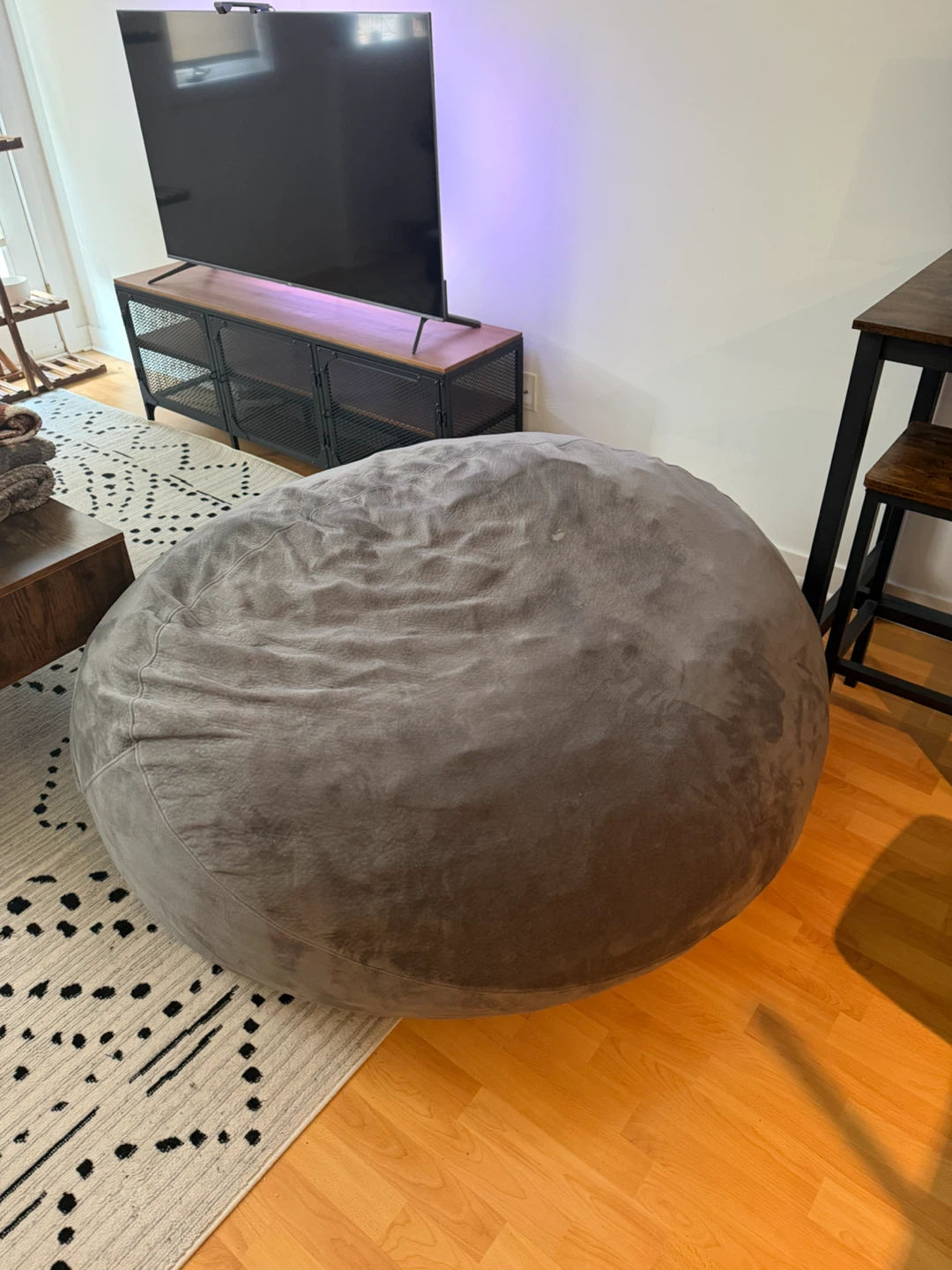 Large Grey Bean Bag Chair - photo 2