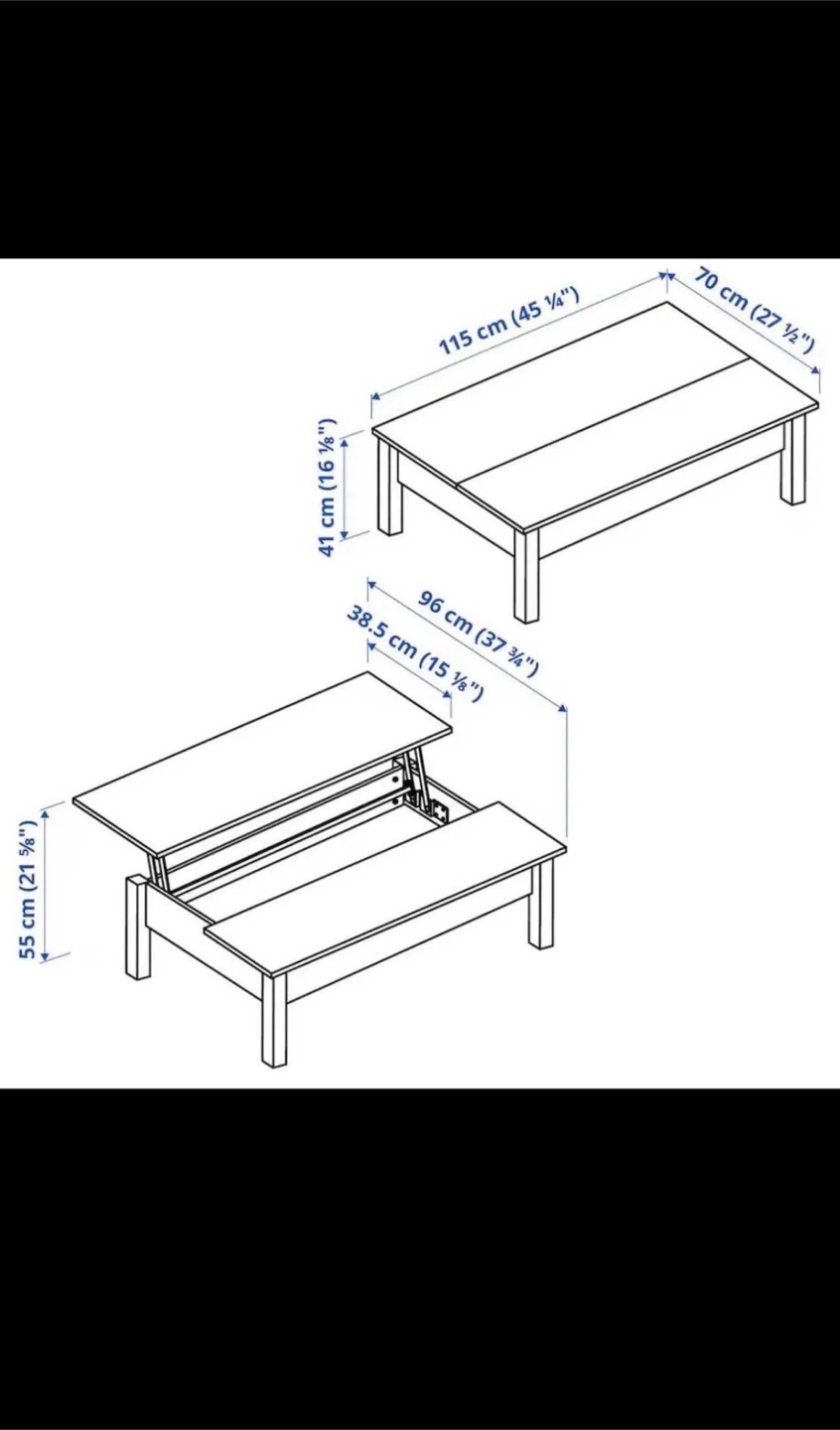 Ikea White Lift-Top Coffee Table