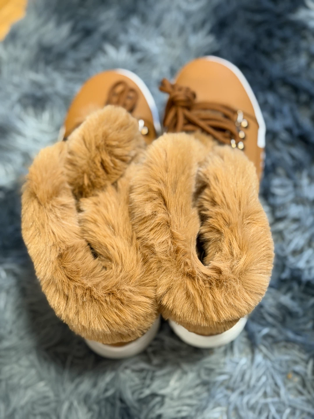 Brown Faux Fur Lined Sneakers