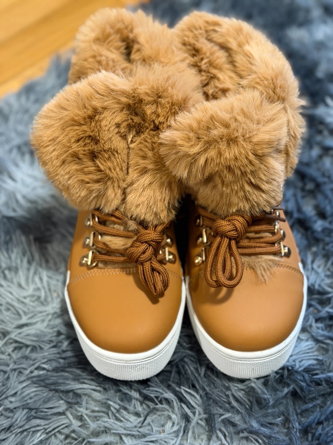 Brown Faux Fur Lined Sneakers - photo 2