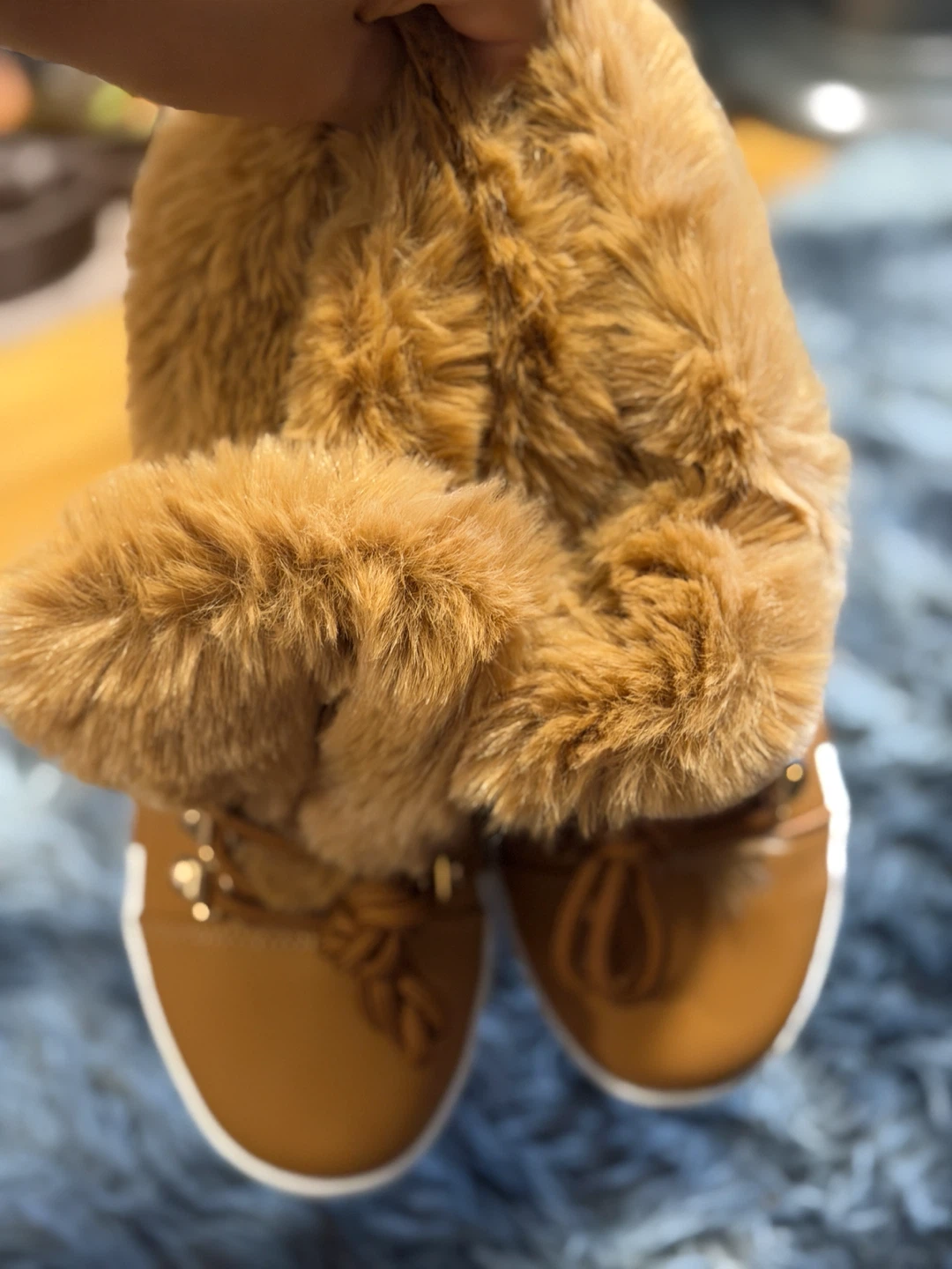 Brown Faux Fur Lined Sneakers - photo 3