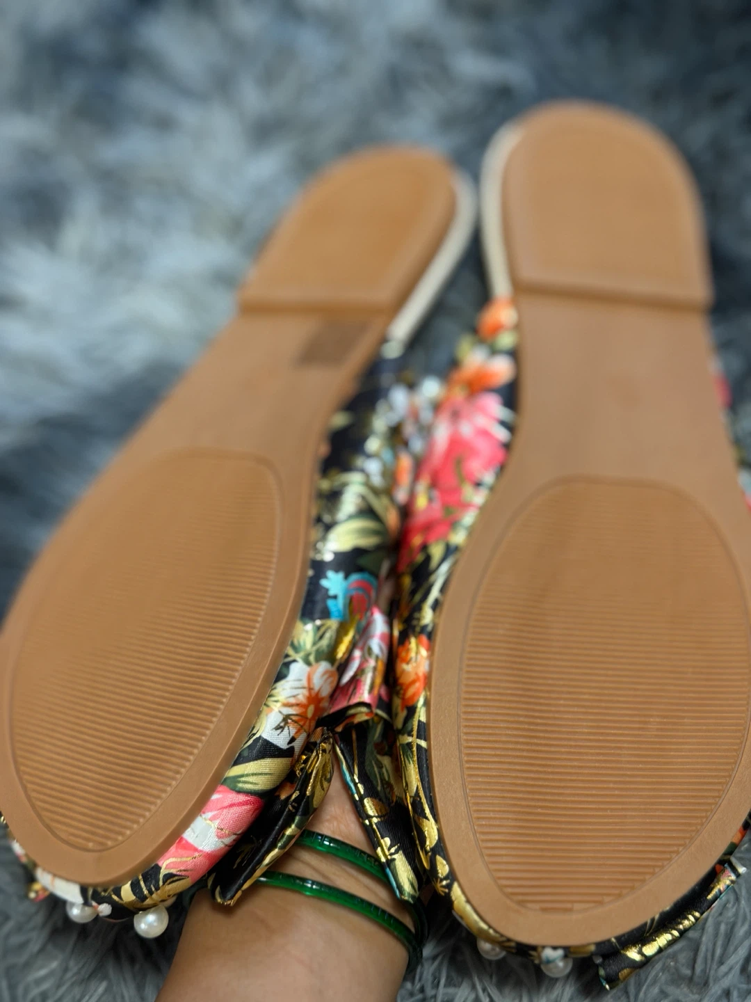 Floral Bow Slides with Pearls - photo 3