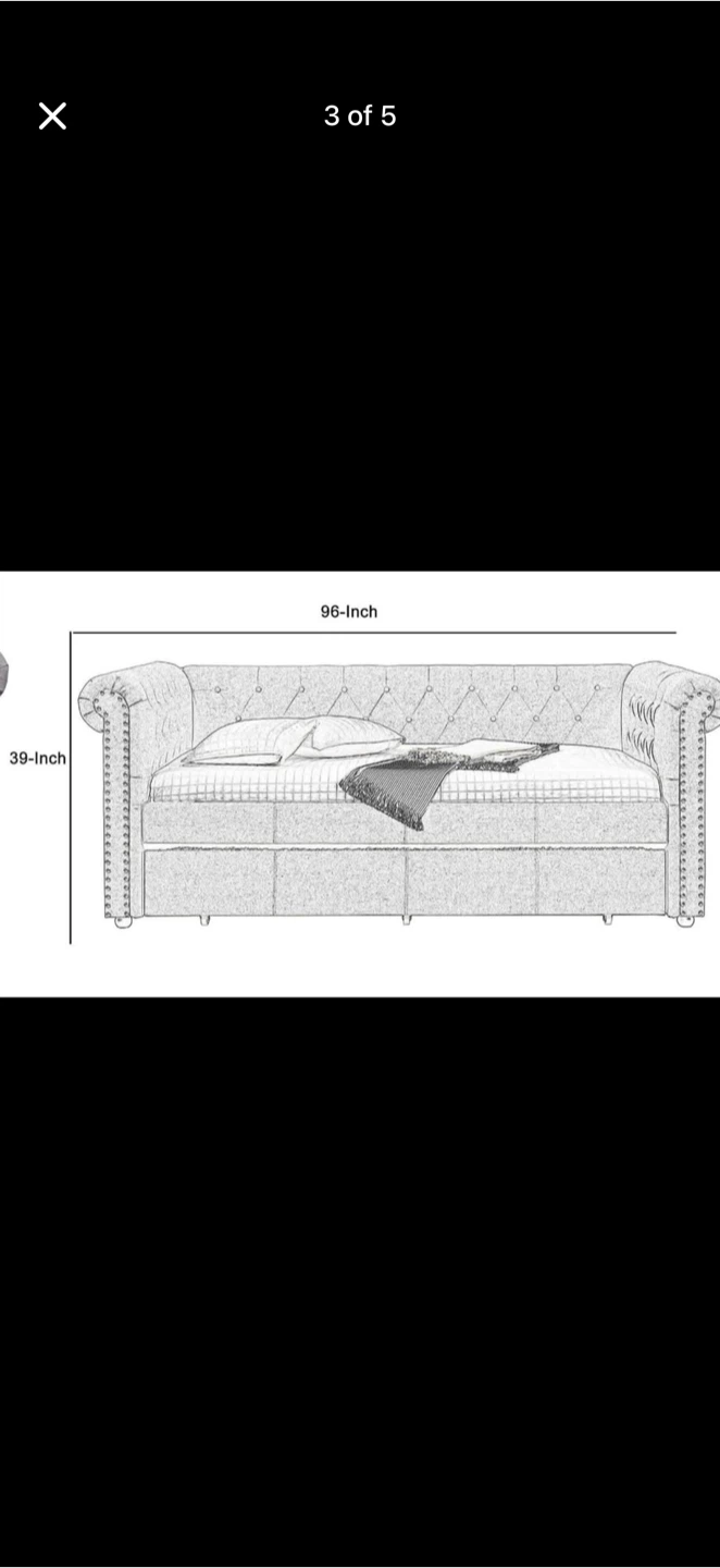 Tufted Daybed with Trundle like new paid over $650 - photo 2